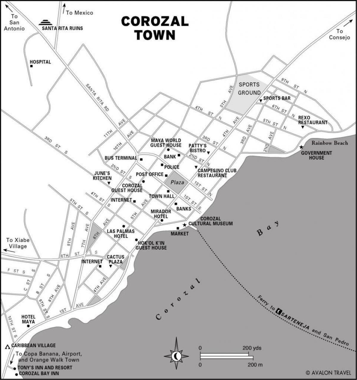 mapa de corozal ciutat de Belize