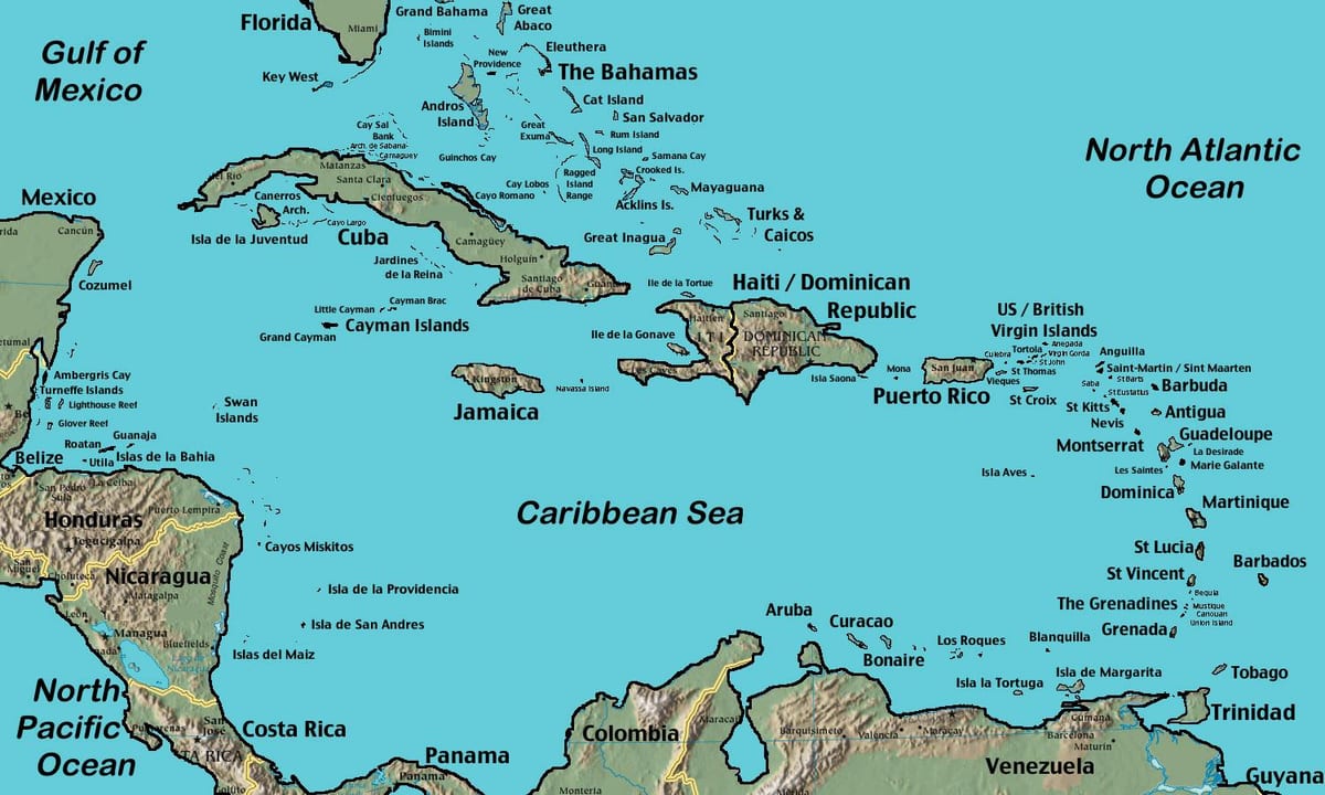 Mapa de Belize carib