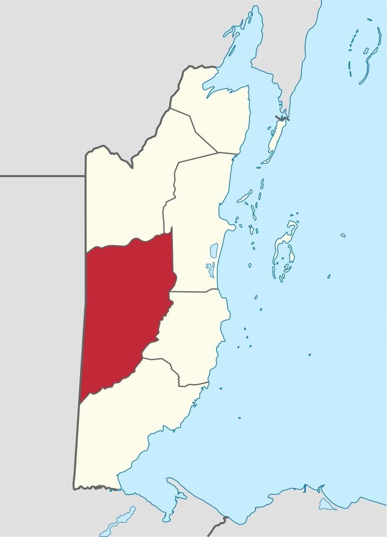 cayo districte de Belize mapa