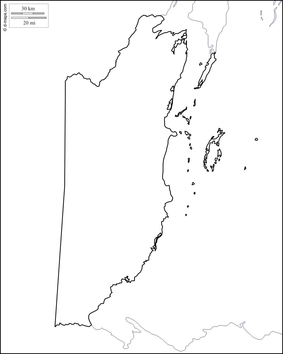 Mapa d'espais en blanc Belize