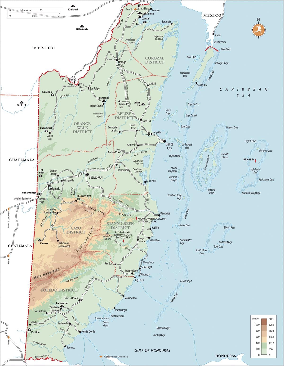 hopkins poble Belize mapa