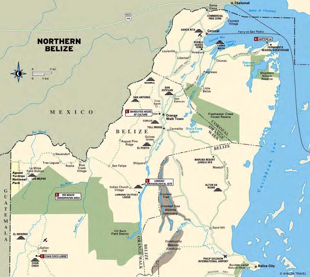 Mapa de sibun riu Belize