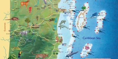 Mapa de Belize cascades 