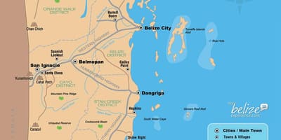 Mapa de Belize resort