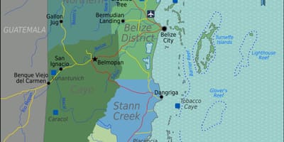 Belize l'aeroport internacional mapa