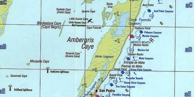Mapa de Belize snorkeling