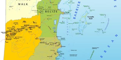 Mapa de Belize amb el poble