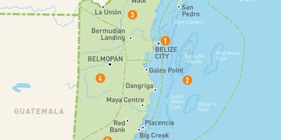 Mapa de Belize i països de l'entorn