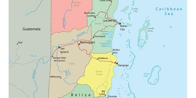 Mapa de política Belize