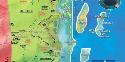 Mapa de tobacco caye Belize
