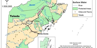 Mapa de toledo districte de Belize